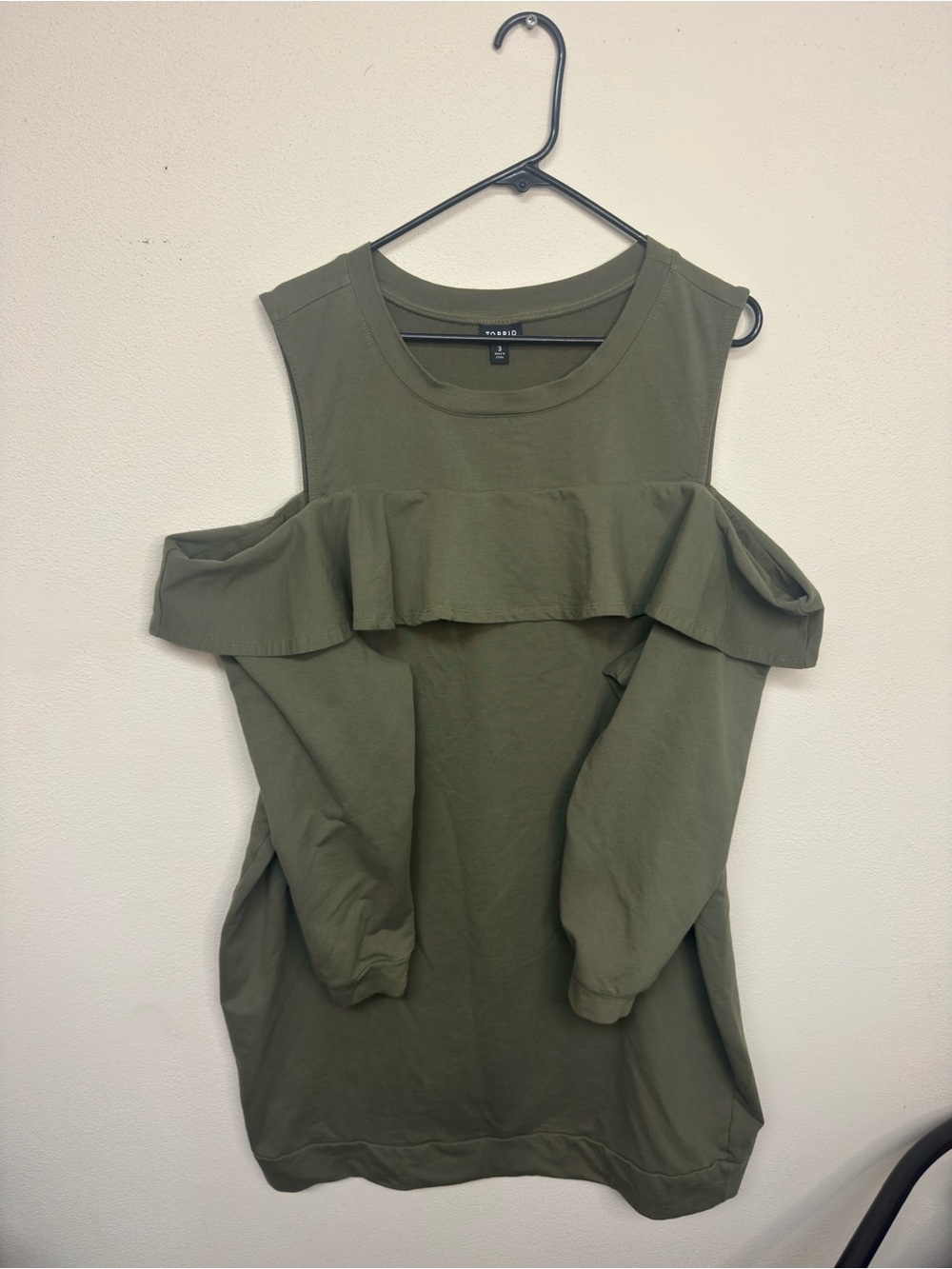 Cold Shoulder Ruffle Sweatshirt Dress